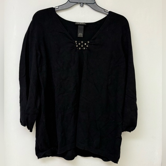 Love Squared Tops - Lane Bryant Elegant Black Blouse Size 22